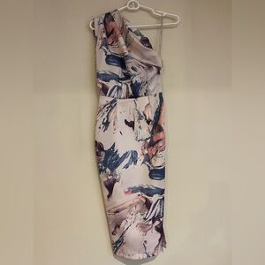 ASOS Abstract Print One-Shoulder Dress